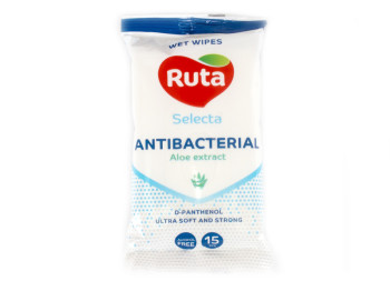 Влажные салфетки "Ruta" Selecta Antibacterial 15шт антибактериальные