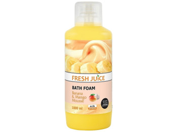 Піна для ванни Fresh Juice Banana & Mango Mousse, з протеїнами молока та фруктовими екстрактами, 1л