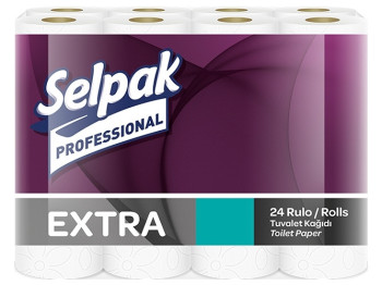 Бумага туалетная Selpak Professional Extra, 2 слоя, 24 рулона, 24 рулона