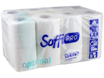 Папір туалетний SoffiPRO Optimal двошаровий, білий, целюлоза (ціна за упаковку 16 рулонів)