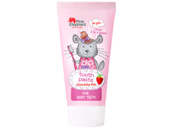 Паста зубна Pink Elephant Chinchilla Evie, дитяча, з кальцієм та алое, освіжаючий смак, 50мл