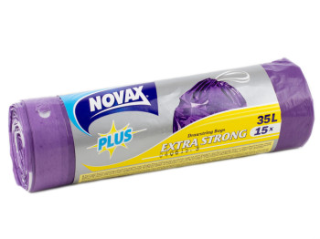 Пакети для сміття із зав'язками 35л "Novax" Plus Extra Strong 15шт