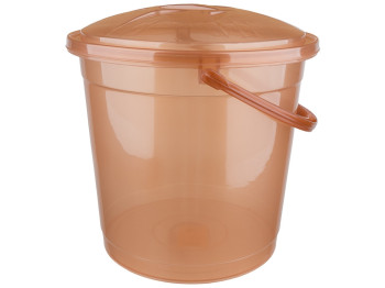 Відро R-plastic прозоре з кришкою, 10л, бронза