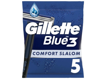Бритва для гоління Gillette Blue 3 Comfort Slalom, одноразовий, 3 леза, пластик, хром, 5шт