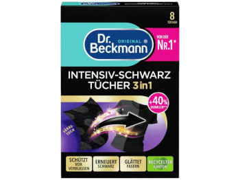 Салфетки для восстановления черного белья Dr. Beckmann Intensiv-Schwarz, 3 в 1, 8шт