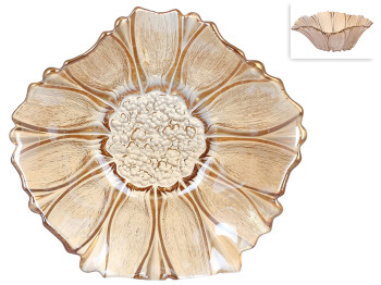 Блюдо скляне Flower, 18,5x7см, колір – амбер