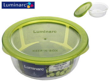 Контейнер скляний Luminarc Keep'n Box круглий, з пластиковою кришкою 390мл