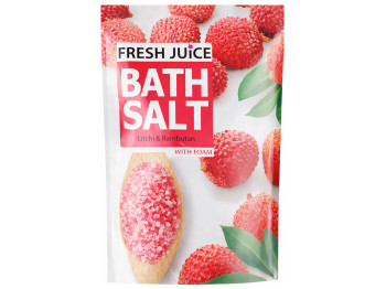 Сіль для ванн Fresh Juice, морська, з маслом жожоба та екстрактами лічі та рамбутану, 500г, дойпак