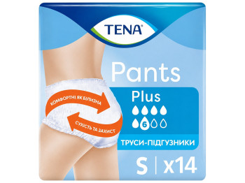 Подгузники-трусики Tena Pants Plus S, 6 капель, обхват 65–85 см (14 шт)
