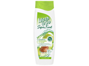 Шампунь Wash and Go Super Food, авокадо та алое, для неслухняного волосся, 400 мл