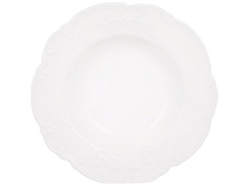 Тарілка супова Chateau Blanc Collection, порцелянова, біла, 22,5×3,7 см