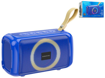 Портативная колонка Borofone BR17, Bluetooth 5.1, 5Вт, 1200mAh, 140×90×70мм, цвет синий