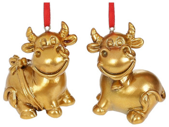 Декоративная подвесная фигурка Коровка, 2 дизайна, 4см (цена за 1шт)