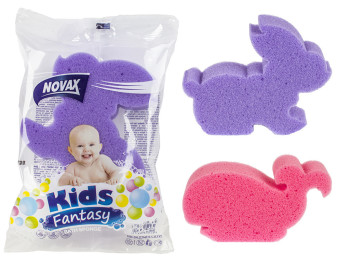 Губка банная NOVAx "Kids fantasy" 1шт (цвета в ассортименте)