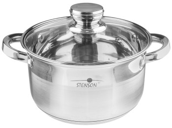 Кастрюля Stenson "Classico" с крышкой, все типы плит, капсульное дно, нерж.сталь D20см, 3,6л