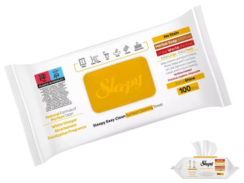 Серветки вологі для прибирання Sleepy Easy Clean, евкаліпт, з клапаном, 30х9х13см, 100шт