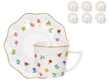 Чайний набір Petite Fleur з чашками та блюдцями, порцеляна, 250 мл, 12 предметів (ціна за набір)
