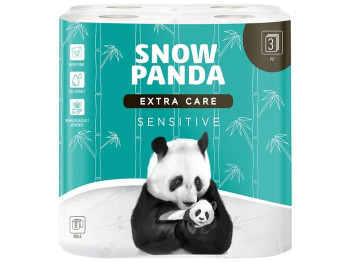 Папір туалетний Сніжна панда EXTRA CARE Sensitive тришаровий (ціна за упаковку 8 рулонів)