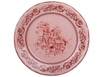 Тарілка Heritage Toile Collection, порцелянова, вінтажна, рожева, 27×2,5 см