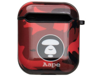 Футляр для Навушників Airpods 1/2 Glossy Brand, 12, Aape red