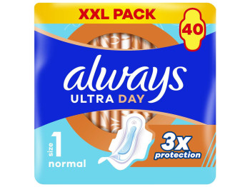 Прокладки гігієнічні Always Ultra Day Normal, з ароматом, 4 краплі, розмір 1, 40шт