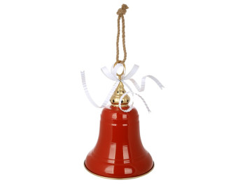Підвіска металева Christmas bell, 29,5×42см, 67см, колір червоний