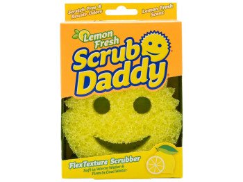 Губка кухонна Scrub Daddy Lemon Fresh, аромат лимона, 3,8×10,2×15,2см, колір жовтий