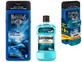 Гель-шампунь Le Petit Marseillais Кедр і мінерали 3в1 650мл+Ополіскувач для рота Listerine 250мл