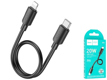 Кабель USB Hoco X96 Hyper PD20W Type-C to Lightning 0.25m, Колір Чорний