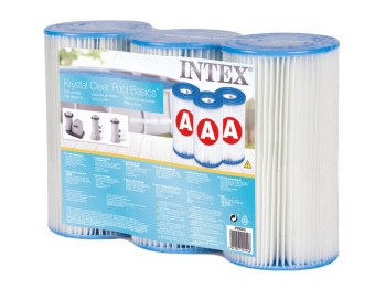 Картриджі для фільтра Intex 29003 тип A, поліпропілен, 10,9 х20, 2 см (ціна за 3 шт)