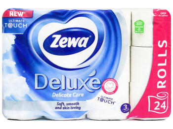 Туалетная бумага Zewa Deluxе Delicate Care, 3х слойная (цена за упаковку 24шт)