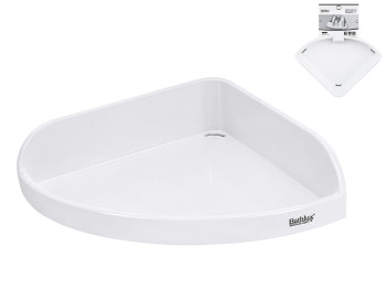 Кутова полиця для ванної Bathlux, настінна, 32×22,5×7 см, біла