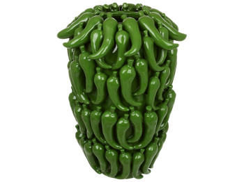 Ваза для квітів порцелянова Chili pepper зелена, D22×34 см