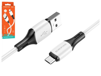 Кабель USB Borofone BX79 Silicone Micro 2.4A, Белый