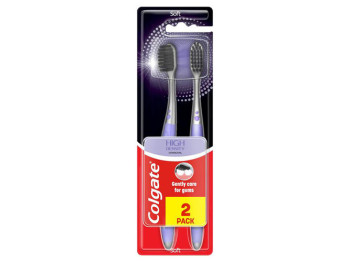 Зубная щетка Colgate High Density Charcoal, мягкая (цена за 2шт)