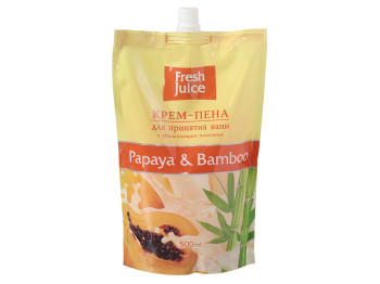 Крем-пена Fresh Juice дой-пак для принятия ванн с увлажняющим молочком "Papaya & Bamboo" 500мл