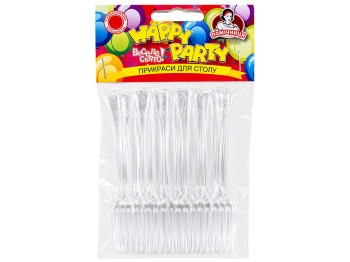 Набор одноразовых пластиковых вилок Помічниця Happy Party, 25 шт