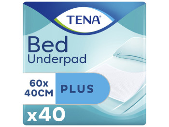 Пелюшки гігієнічні Tena Bed Plus, одноразові, целюлоза, пліестер, 40×60см, 40шт