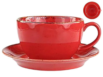 Набір чайний Porland Red: чашка 207мл + блюдце 15см