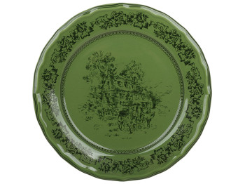 Тарілка Heritage Toile Collection, порцелянова, оливково-зелена, 22×2,5 см