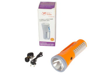 Ліхтар ручний YAJIA 1W + вбудована лампа 32LED, батарея 1100mAh