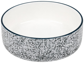 Салатник фарфоровый Aura Blue, глубокий с контрастным узором, 19 см