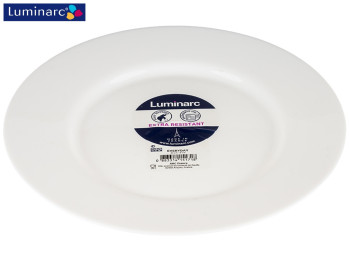 Тарілка обідня Luminarc Everyday, із загартованого скла, біла, 24 см