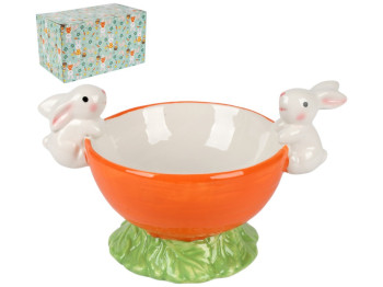 Конфетница пасхальная Carrot, керамика, 23х15х13см, цвет оранжевый