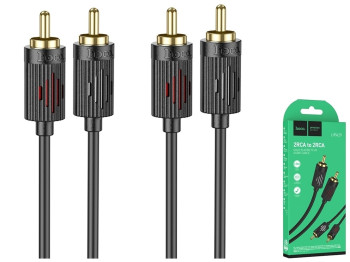 Кабель Aux Hoco UPA29 dual RCA to dual RCA 1.5m Колір Чорний