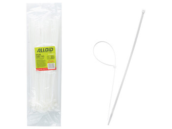Хомут пластиковый Alloid, 4,8х300мм, 100шт, белый (PC-48300 W)