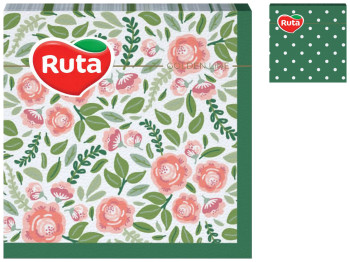 Серветки Ruta Флора 33х33см, 20шт, 2х шарові, з друком