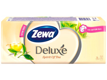 Носовые платки Zewa Deluxe Чай, 3х слойные (цена за упаковку 10 пачек по 10 платков)