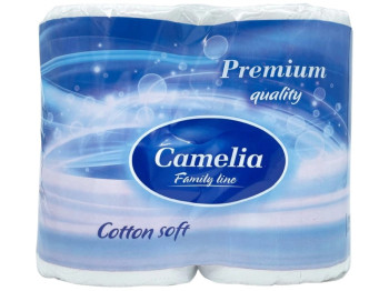Бумага туалетная Camelia Premium, 3 слоя, 4 рулона, 161 лист, 100% целлюлоза, цвет белый