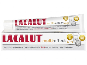 Паста зубная Lacalut Multi‑effect Plus, комплексная, защита от кариеса и реминерализация, 75мл